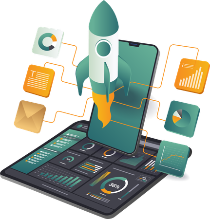 Business startup analysis and business report  Illustration