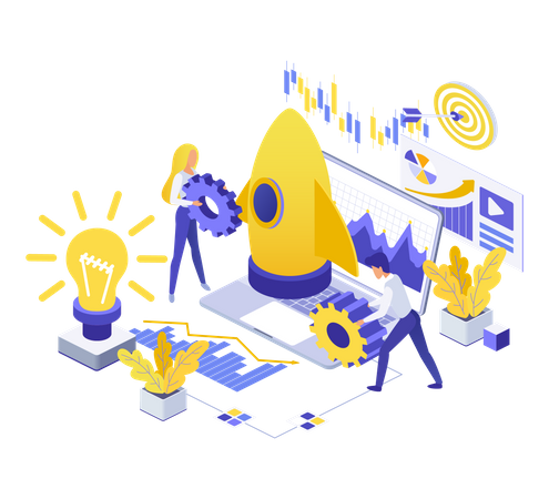 Business startup analysis  Illustration