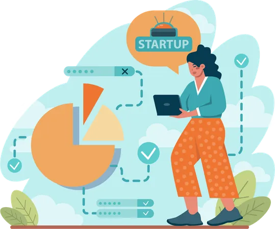 Business startup analysis  Illustration