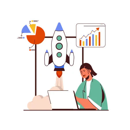 Business Startup analytics Illustration