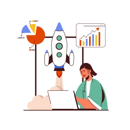 Business Startup analytics  Illustration