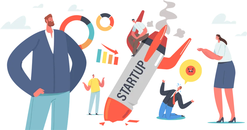 Business Startup Fail  Illustration