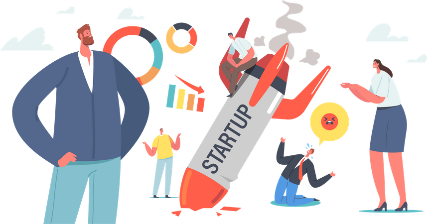 Business Startup Fail  Illustration