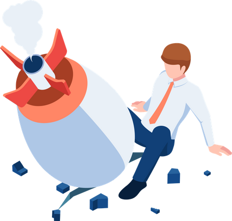 Business startup failure  Illustration