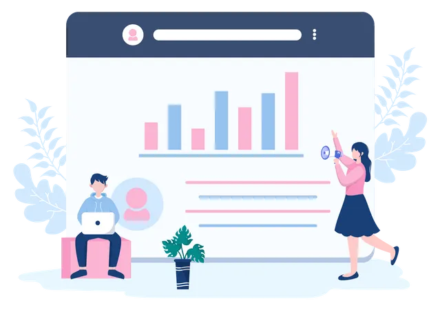 Sales Team With Financial Business Growth Development From People Working And Brainstorming Analytics Of Company Information Vector Illustration Illustration