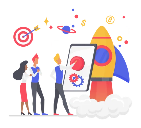 Business startup launch  Illustration