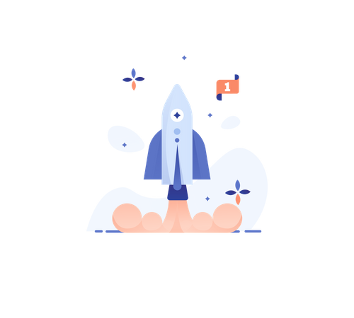 Business startup launch  Illustration