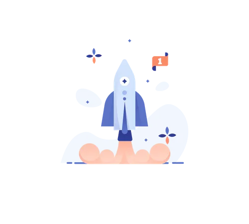 Business startup launch  Illustration