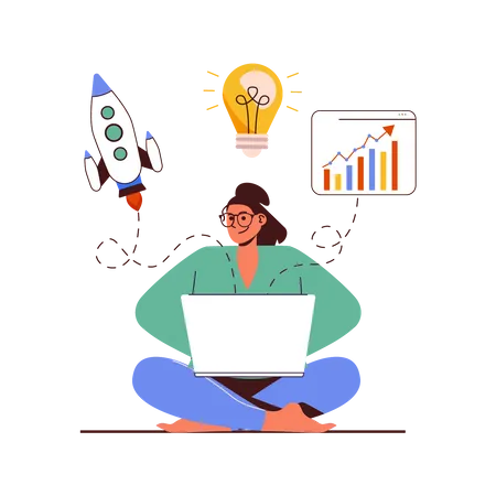 Business Startup planning  Illustration