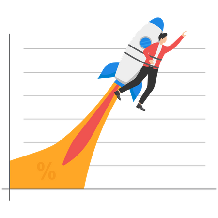 Business startup towards success chart  Illustration