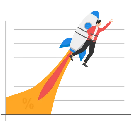 Business startup towards success chart  Illustration