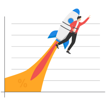 Business startup towards success chart  イラスト