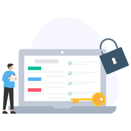 Business Statement Lock  Illustration