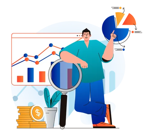 Business statistics analysis Illustration