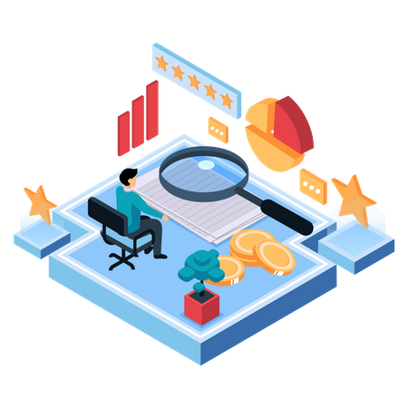 Business statistics analysis  Illustration