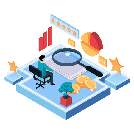 Business statistics analysis  Illustration