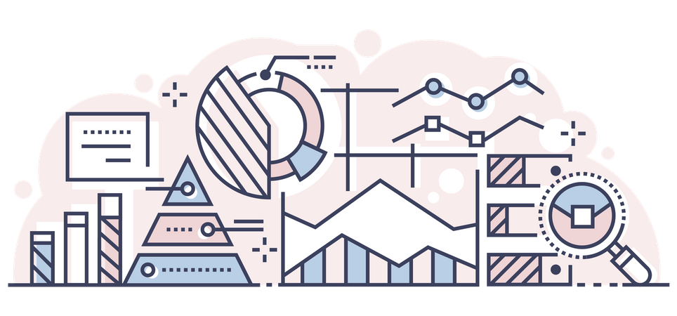 Business statistics analysis  Illustration