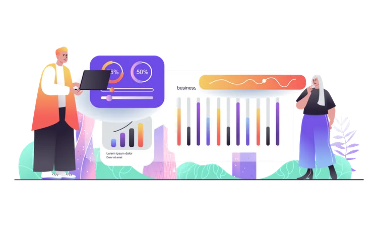 Business statistics  Illustration