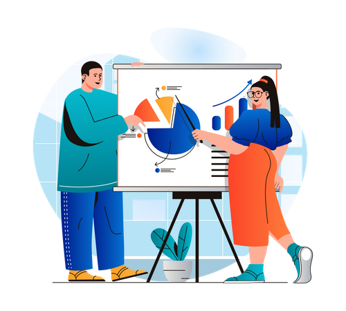 Business statistics presentation Illustration