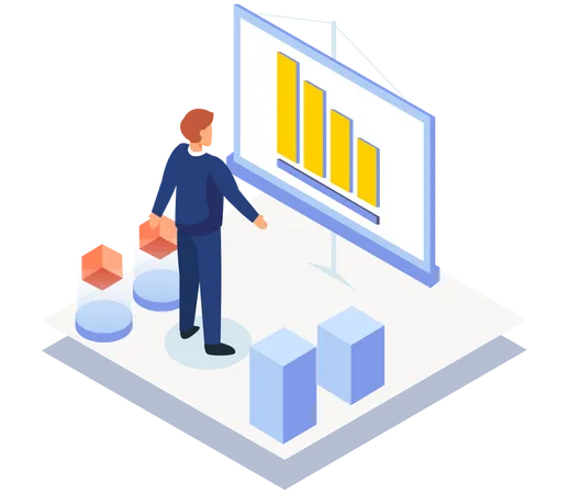 Business statistics presentation Illustration