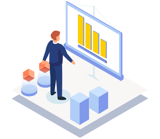 Business statistics presentation  Illustration