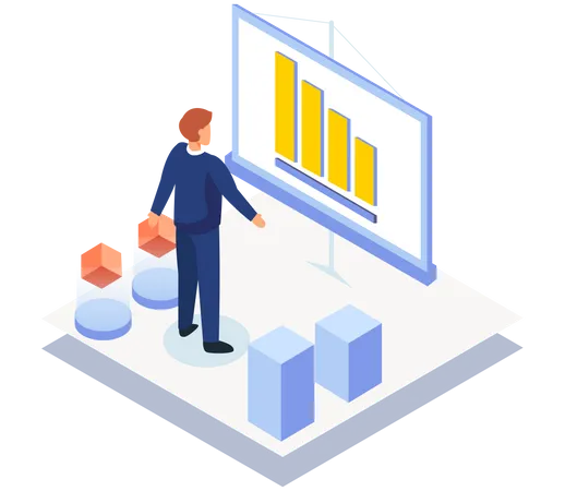 Business statistics presentation  Illustration