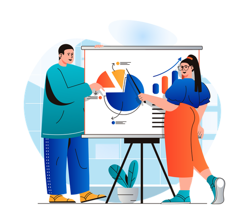 Business statistics presentation  Illustration