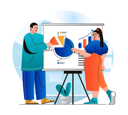 Business statistics presentation  Illustration