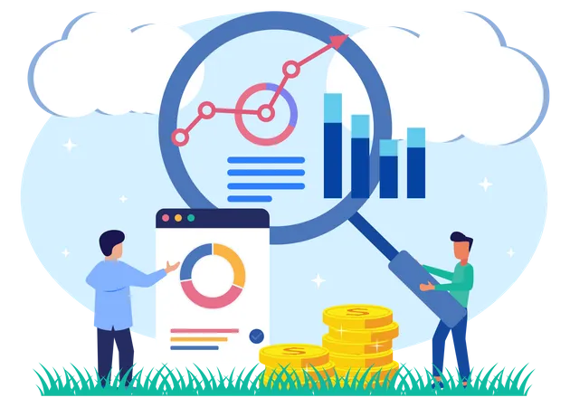 Business stats  Illustration