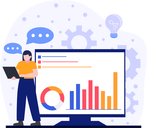 Business stats  Illustration