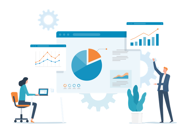 Business stats  Illustration