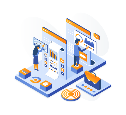 Business stats  Illustration