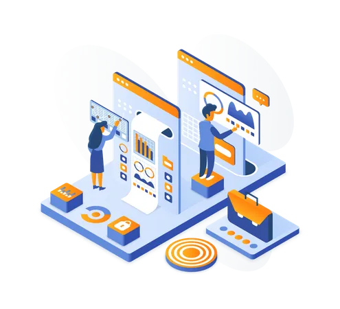 Business stats  Illustration