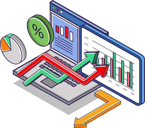 Business stats  Illustration