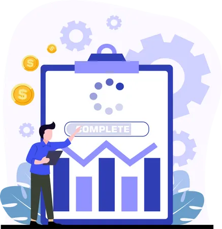 Business stats  Illustration