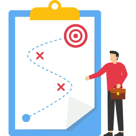 Business Strategy Concept Strategic Planning For Success Achieve Business Strategy Goals For Winning Management Or Leadership The Idea Of Strategic Management And Problem Solving Vector Illustration 일러스트레이션