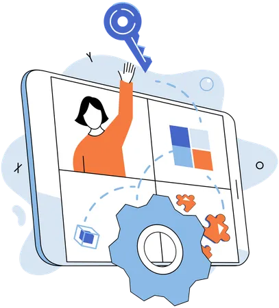 Business strategy blueprint for translating business idea into successful venture  Illustration