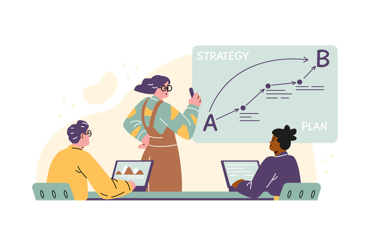 Business strategy meeting  Illustration