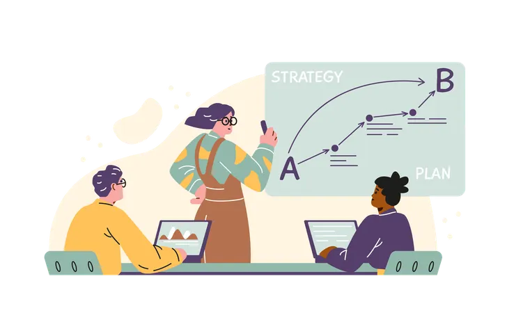 Business strategy meeting  Illustration