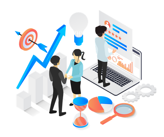 Business strategy to achieve target Illustration