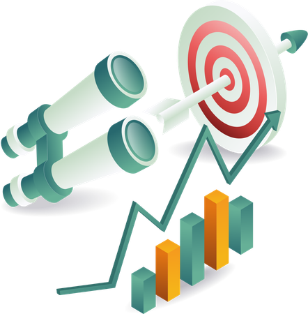 Business strategy with business goal and analysis  Illustration