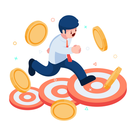 Business Success and Target Achievement  Illustration