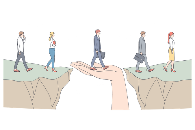 Business supporting hand  Illustration