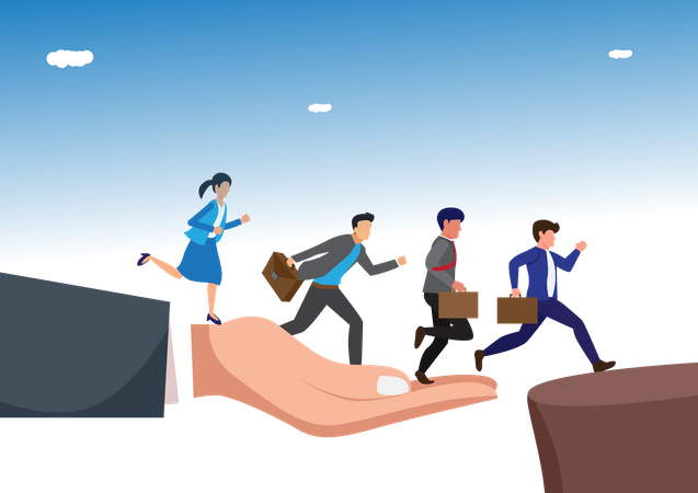 Business supporting hands  Illustration