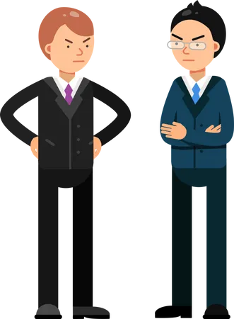 Two Businessmen Talking Vector Character Illustration