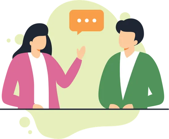 Business talking with colleague  Illustration