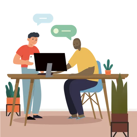 Business talking with colleague  Illustration
