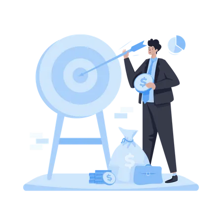 Business Marketing Profit With Focus On Target Concept Illustration