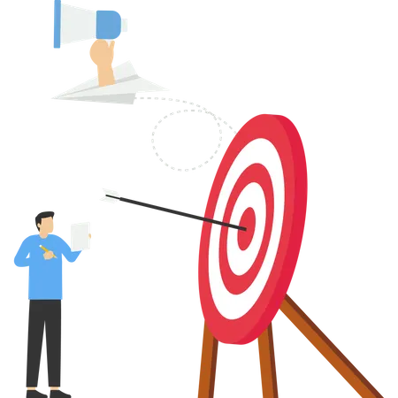 Planning And Strategy Business Targets Concept Business Analyst And Teamwork Achievement Arrows Characters Working Together In Achieving Goals Vector Flat Illustration Illustration