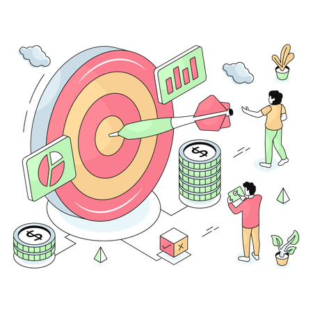 Business Target achieved by employees  Illustration